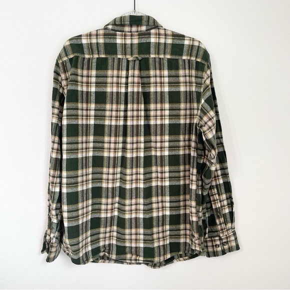 Eddie Bauer Mens Green Plaid Button Front Bristol Flannel Shirt Size XL - Picture 4 of 8